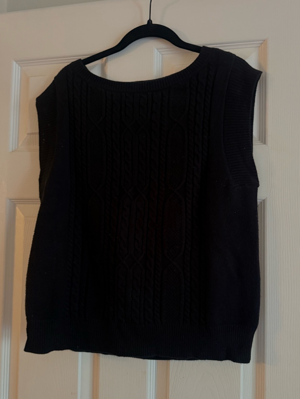 Cyrus Black Cable Knit Crewneck Sweater